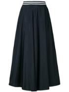 Federica Tosi Stripe-trimmed Full Midi Skirt - Black