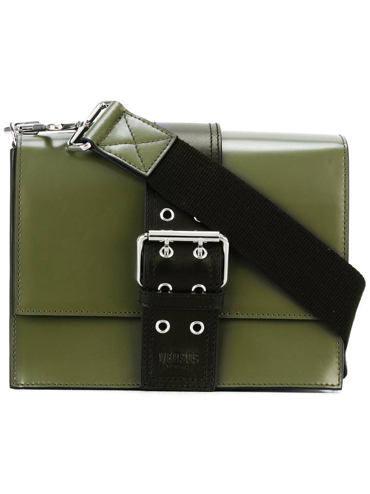 Versus - Buckled Shoulder Bag - Women - Calf Leather - One Size, Green, Calf Leather