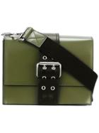 Versus - Buckled Shoulder Bag - Women - Calf Leather - One Size, Green, Calf Leather