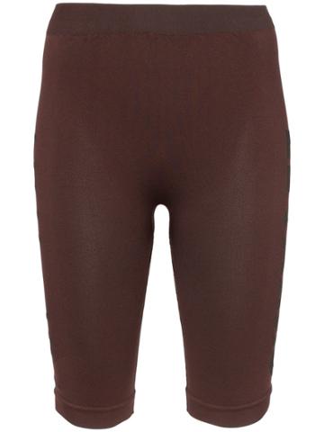 Unravel Project Seamless Knee-length Cycling Shorts - Brown