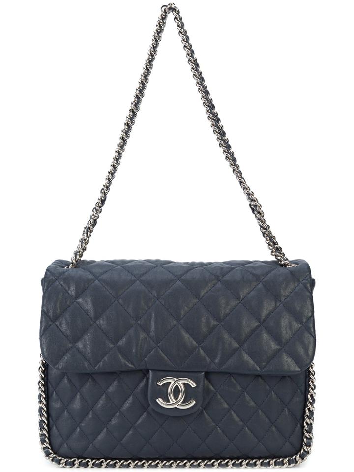 Chanel Vintage Chain Around Shoulder Bag - Blue
