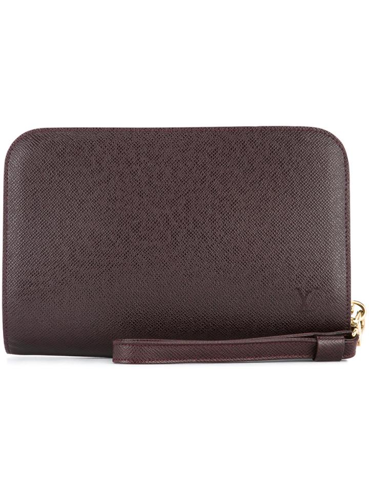 Louis Vuitton Vintage Baikal Zipped Clutch Taiga - Red