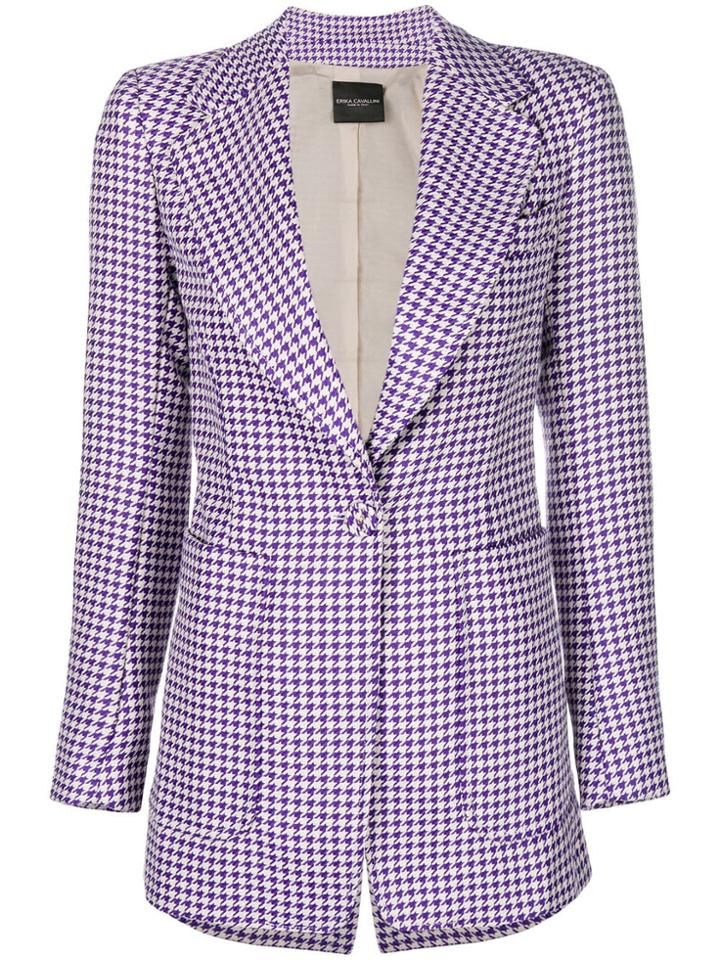 Erika Cavallini Houndstooth Print Jacket - Pink