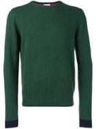 Sun 68 Contrast Hem Sweater - Green