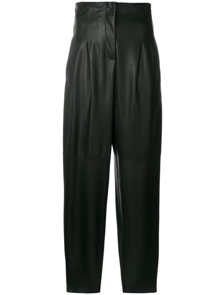 Erika Cavallini Tapered High Waist Trousers - Black