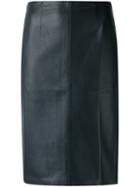 Egrey Leather Skirt, Women's, Size: 36, Blue, Leather