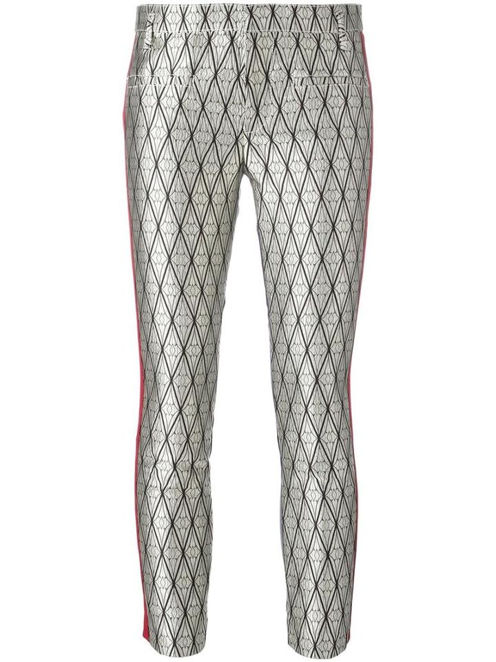 Haider Ackermann Metallic (grey) Cropped Trousers, Women's, Size: 36, Cotton/rayon/leather/rayon