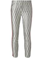 Haider Ackermann Metallic (grey) Cropped Trousers, Women's, Size: 36, Cotton/rayon/leather/rayon