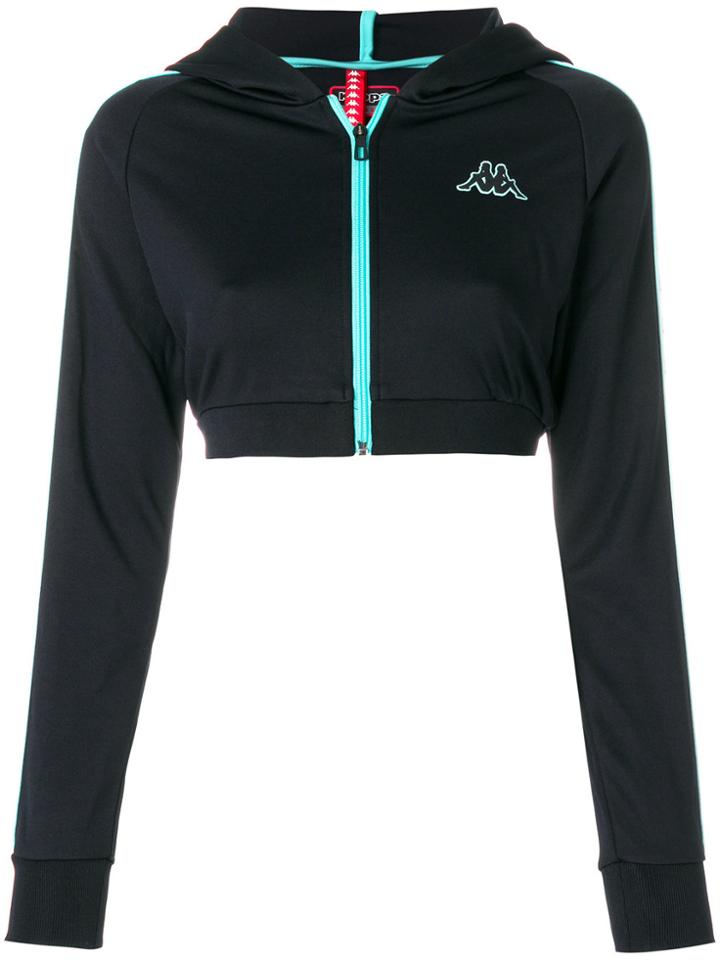 Kappa Cropped Logo Hoodie - Black