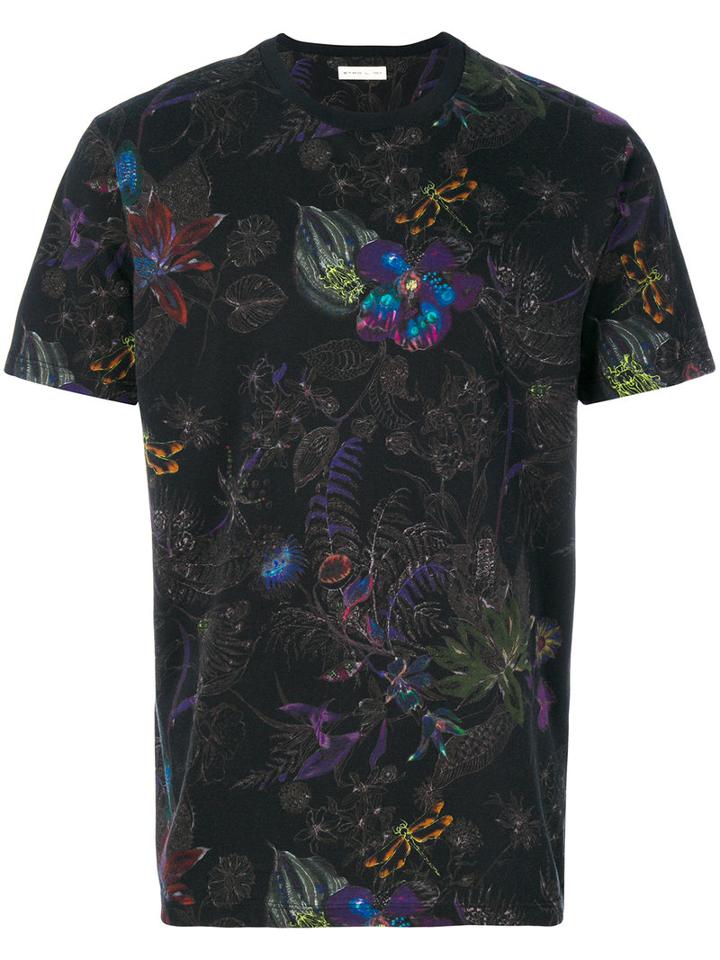 Etro - Floral Print T-shirt - Men - Cotton - Xl, Black, Cotton