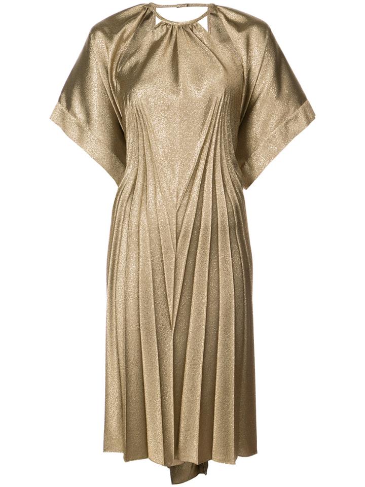Maison Margiela Metallic Flared Midi Dress - Yellow & Orange
