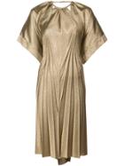 Maison Margiela Metallic Flared Midi Dress - Yellow & Orange