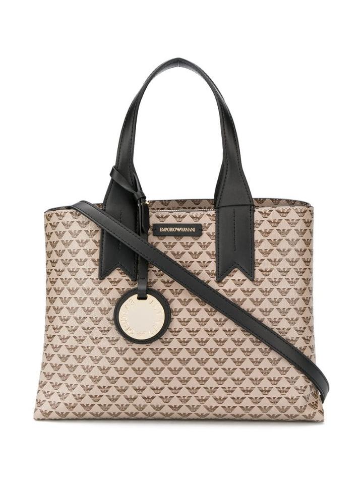 Emporio Armani Logo Print Tote Bag - Neutrals