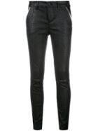 Rta Snakeskin Effect Leather Trousers, Women's, Size: Xxxs, Black, Lamb Skin