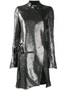Ann Demeulemeester Asymmetric Zip Coat, Women's, Size: 36, Grey, Linen/flax/virgin Wool/nylon/polyamide