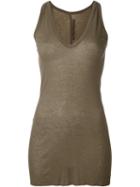 Rick Owens Lilies V-neck Jersey Tank Top, Women's, Size: 44, Green, Viscose/cotton/polyamide