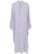 Egrey Long Dress With Lace Up Detail - Pink & Purple