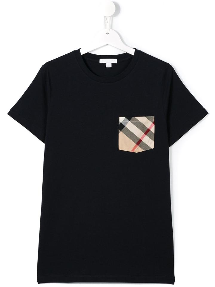 Burberry Kids House Check Chest Pocket T-shirt - Blue