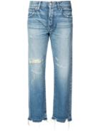 Moussy Cropped Straight Jeans - Blue