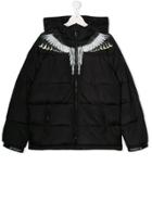 Marcelo Burlon County Of Milan Kids Eagle Print Puffer Jacket - Black