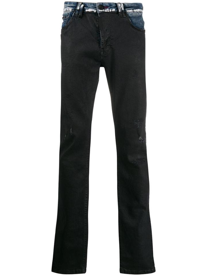 Philipp Plein Statement Straight-leg Jeans - Black