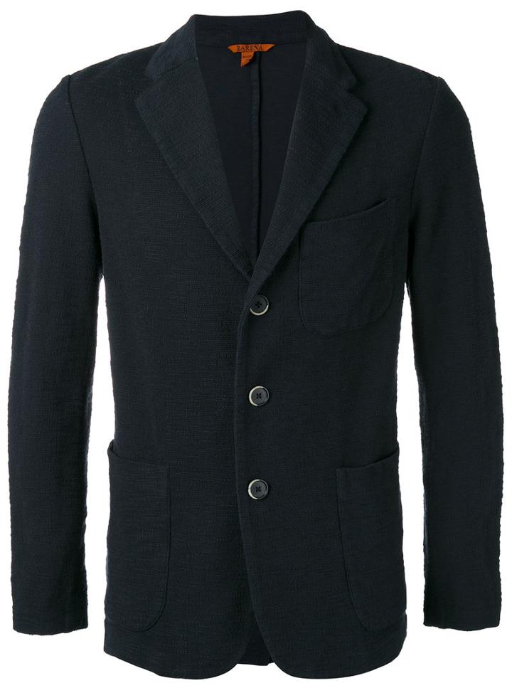 Barena Patch Pockets Blazer, Men's, Size: 48, Blue, Cotton