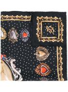 Dolce & Gabbana Sacred Heart Printed Neck Scarf - Black