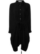 Peter Jensen Ruffled Front Shirt Dress, Women's, Size: Medium, Black, Viscose