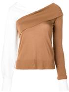 Adeam Contrast Long-sleeve Sweater - Brown