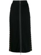 Fendi Front Zipper Fitted Skirt - Black