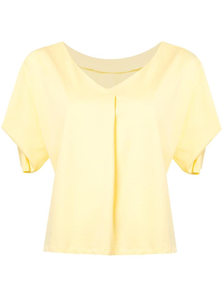 Guild Prime Draped-sleeve V-neck T-shirt - Yellow