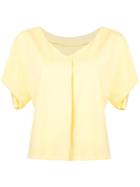 Guild Prime Draped-sleeve V-neck T-shirt - Yellow