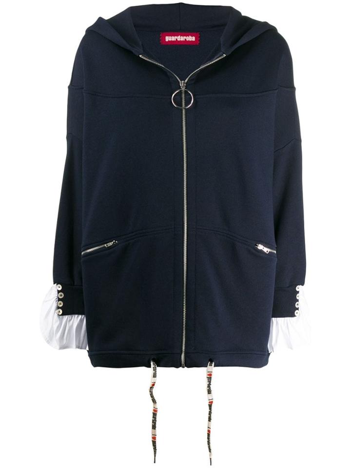 Guardaroba Ruffled Cuffs Hoodie - Blue