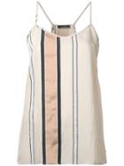 Roberto Collina Striped Tank Top, Women's, Size: Small, Nude/neutrals, Nylon/acetate