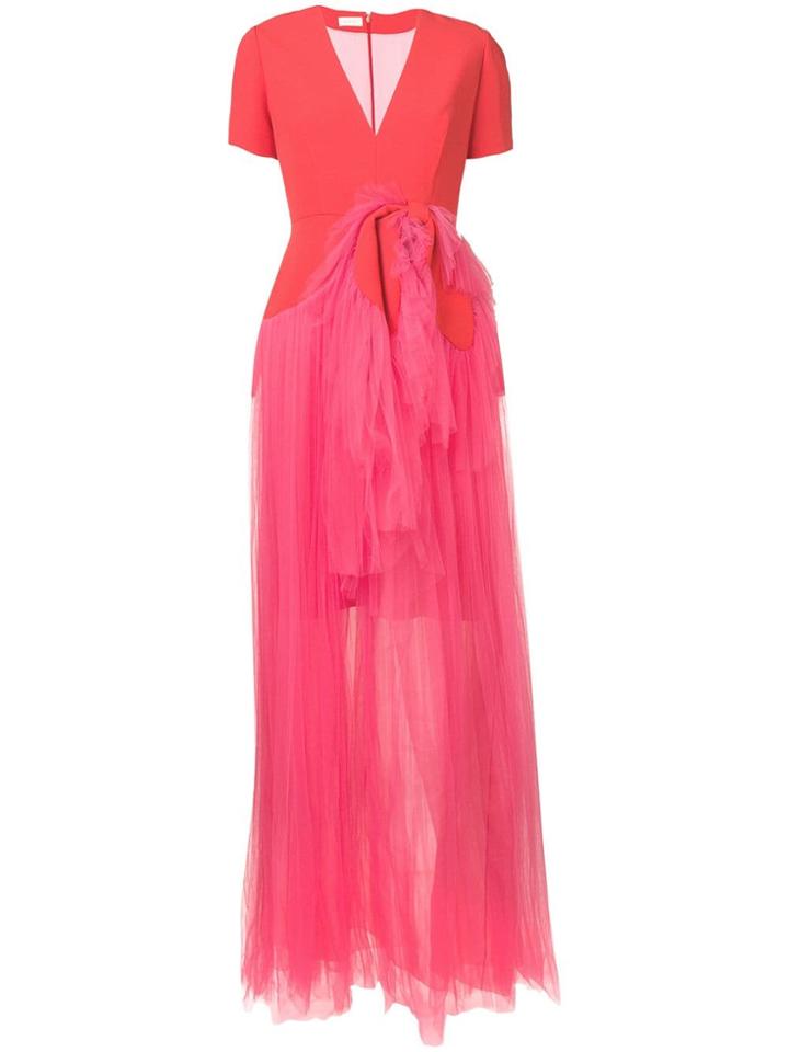Delpozo Colour-block Tulle Gown - Red