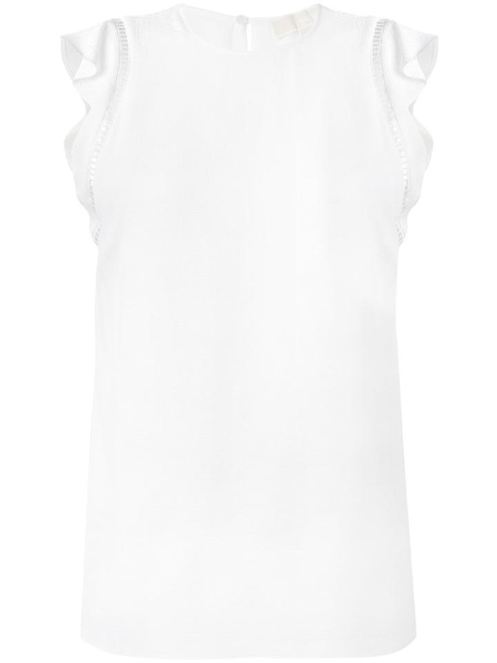 Michael Michael Kors - Frill Sleeve Tank Top - Women - Polyester/spandex/elastane - Xxs, White, Polyester/spandex/elastane