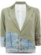 Greg Lauren Vintage Denim Cropped Jacket, Size: 1, Green, Cotton