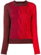 Marco De Vincenzo Colour-block Cable Knit Sweater - Red
