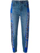 Golden Goose Deluxe Brand Racing Stripe Tapered Jeans, Women's, Size: 26, Blue, Cotton/polyester