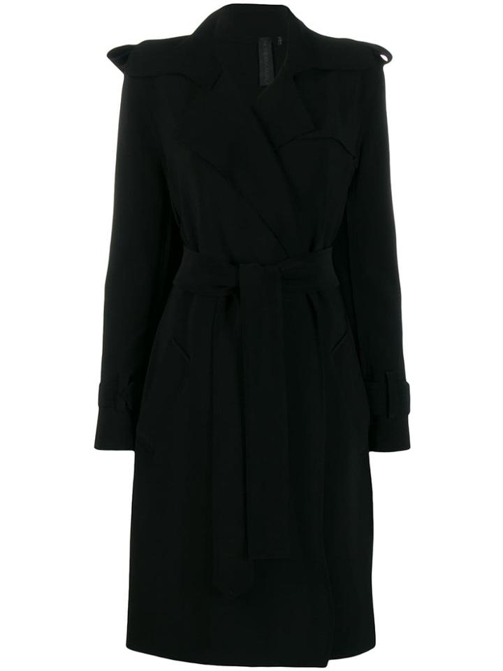 Norma Kamali Belted Trench Coat - Black