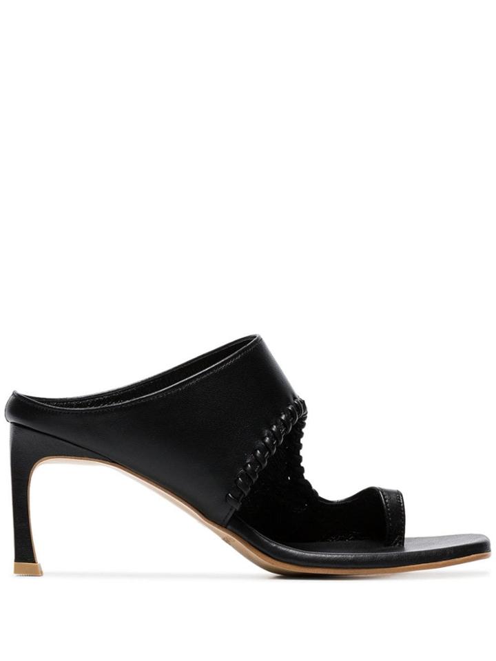 Reike Nen Black 70 Cutout Leather Sandals