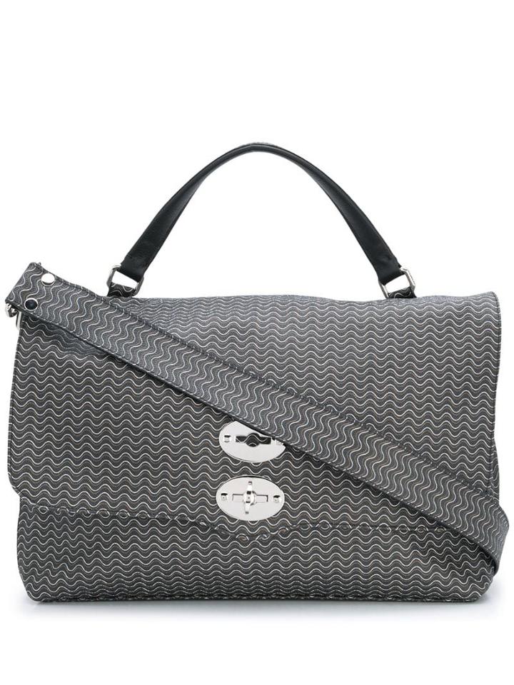 Zanellato Wave-print Messenger Bag - Black