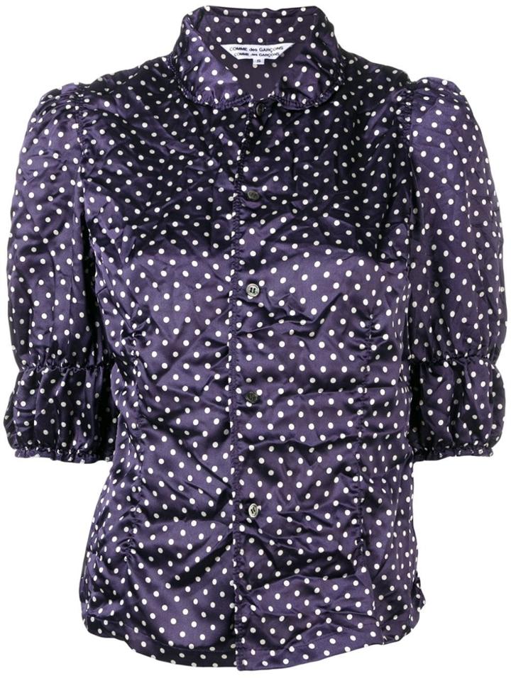 Comme Des Garçons Comme Des Garçons Polka Dot Print Blouse - Blue