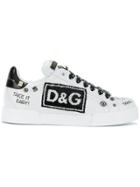 Dolce & Gabbana Portofino Sneakers With Appliqués - White