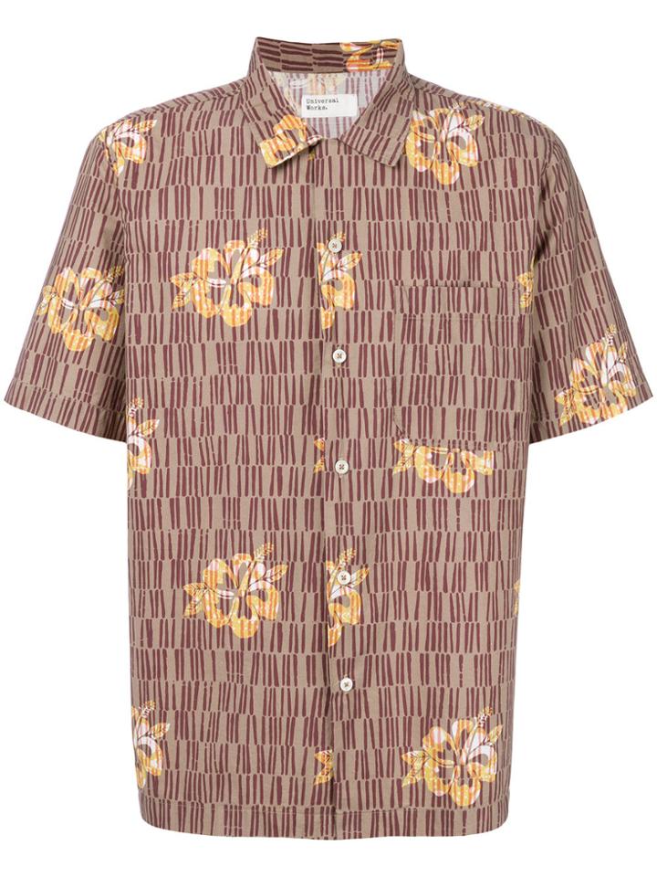 Universal Works Floral Print Shirt - Brown