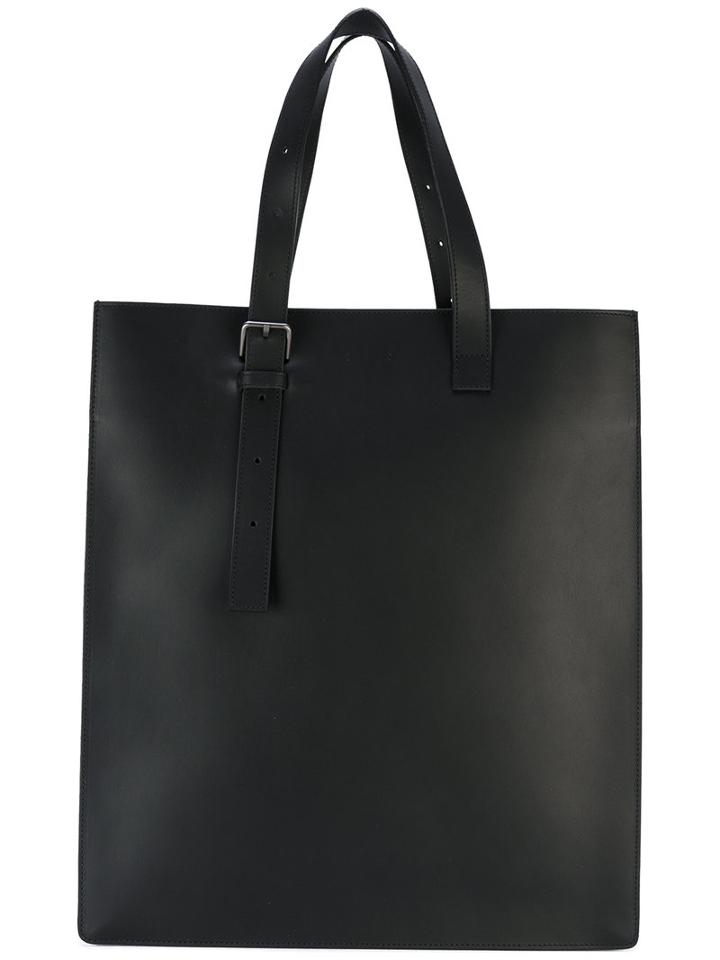 Pb 0110 - Rectangular Tote Bag - Men - Leather - One Size, Black, Leather