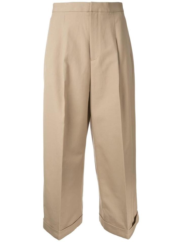 Enföld Loose-fit Cropped Trousers, Women's, Size: 36, Brown, Cotton/spandex/elastane