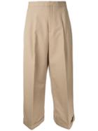 Enföld Loose-fit Cropped Trousers, Women's, Size: 36, Brown, Cotton/spandex/elastane