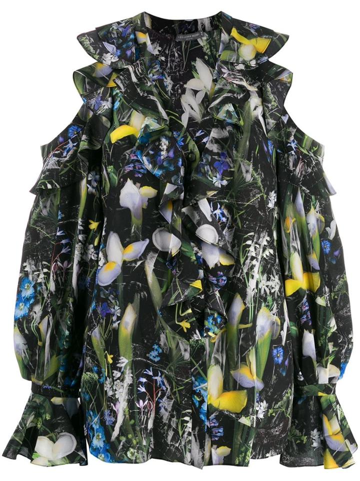Alexander Mcqueen Floral Blouse - Black