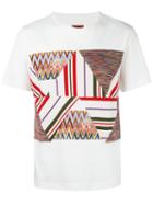 Missoni Patchwork Panel T-shirt, Men's, Size: Large, White, Cotton